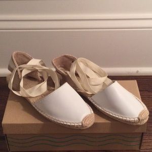 Soludos White Leather Sandals | Espadrille